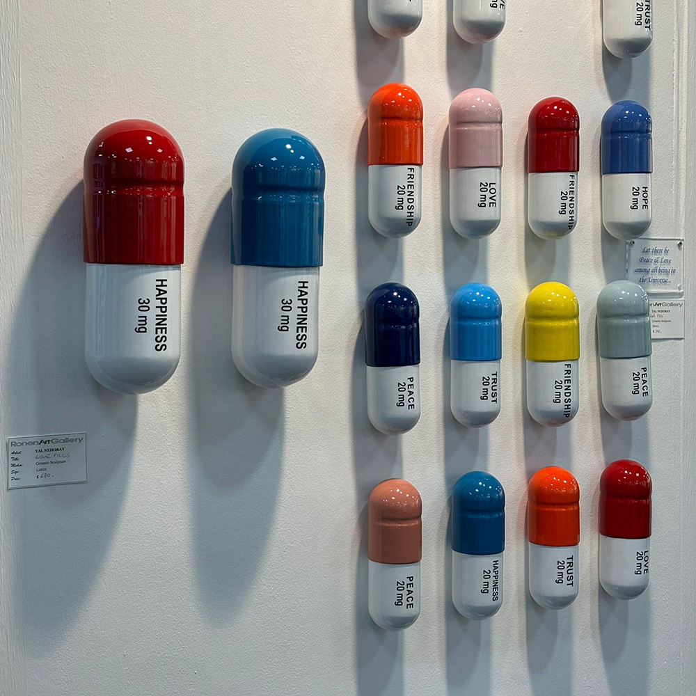 Love Pills by Tal Nehoray showcased by Ronen Art Gallery at London Art Fair 2024